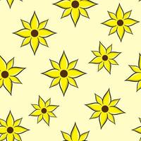 patrón de flores amarillas sin costuras vector