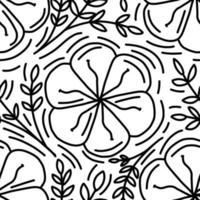 fondo transparente de patrón floral monoline vector