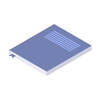 Isometric illustration of book vector