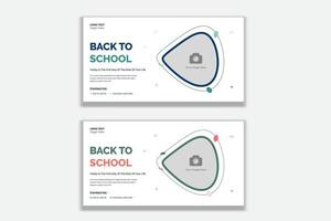 Back to school social media posts and web banner vector