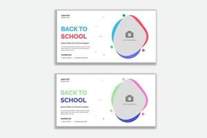 Back to school social media post and web banner template vector