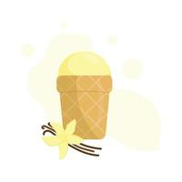 helado de vainilla vector