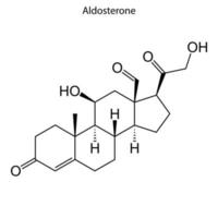 molécula de esteroide de fórmula esquelética. vector