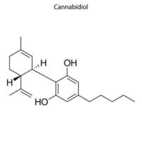 Skeletal formula of chemical molecule. vector