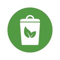 Trashcan simple icon Bio eco symbol for web and business vector