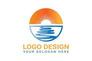 plantilla de vector de diseño de logotipo de sol