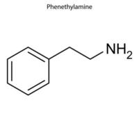 Skeletal formula of chemical molecule. vector