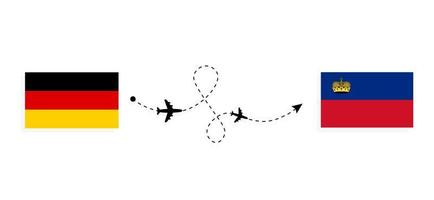 Flight and travel from Germany to Liechtenstein by passenger airplane Travel concept vector