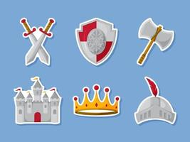 Medieval Kingdom Sticker Collection vector