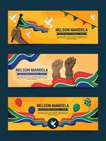 Nelson Mandela International Day Banner Set vector