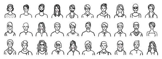 Vector illustration of hand drawn avatar character isolated on white background.