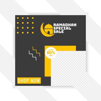 ramadan Social media pack. Business presentation template. Set of modern square blog posts Editable simple info banner, trendy book cover idea. Minimal. For app, web mail digital display style. vector