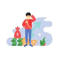 illustration character vector men have lots of money and awards