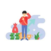 illustration character vector men have lots of money and awards