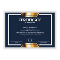 Creative Golden Certificate of Appreciation Award Template vector