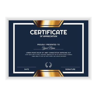 Creative Golden Certificate of Appreciation Award Template