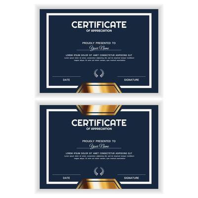 Bundle Creative Golden Certificate of Appreciation Award Template