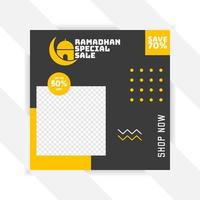 ramadan Social media pack. Business presentation template. Set of modern square blog posts Editable simple info banner, trendy book cover idea. Minimal. For app, web mail digital display style. vector