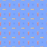 red and yellow Flashlight icon isolated seamless pattern on blue background. vector