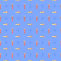 red and yellow Flashlight icon isolated seamless pattern on blue background. vector