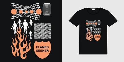 Custom modern streetwear t-shirt design with mockup illustration. vector