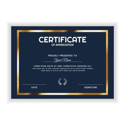 Creative Golden Certificate of Appreciation Award Template