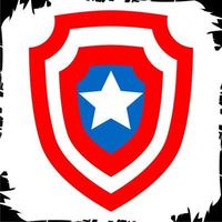 Vector objects illustration American motif shield red