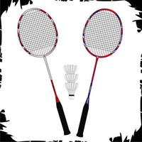 Vector objects illustration shuttlecocks Racket fullcolor