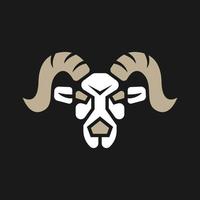 Aries Goat Head Silhouette Logo Concept vector