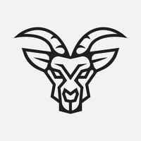 Lamb Head Tattoo Logo Concept vector