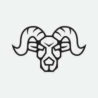 Aries Goat Head Tattoo Logo Concept vector