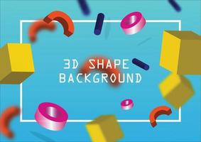 Different shapes that are 3D as patterns can be decorated in a variety of ways. vector