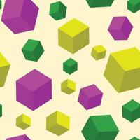 3d cube square seamless pattern background vector