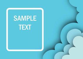 cloudy sky clear blue background papercut vector