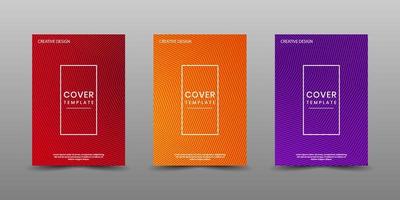 Minimal covers design set. Modern background collection with abstract texture lines for use element poster, placard, catalog, banner, flyer, etc. Colorful waves gradients. Future geometric patterns. vector