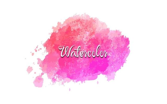 Pink watercolor stroke background with paint splash texture effect style. Graphic design template element with brush concept for banner, flyer, card, brochure cover, social media post, etc
