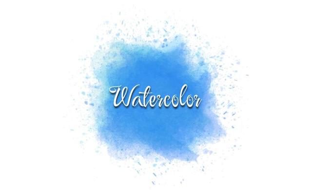Blue watercolor stroke background with paint splash texture effect style. Graphic design template element with brush concept for banner, flyer, card, brochure cover, social media post, etc