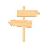 Wooden double pointer right and left in doodle style vector