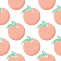 Colored peaches on white background simple seamless pattern vector
