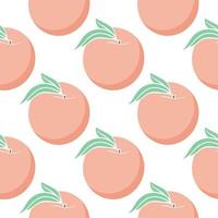 Colored peaches on white background simple seamless pattern vector