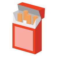 Open cigarettes in red pack  isolate vector