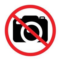 Stop camera icon on white background vector