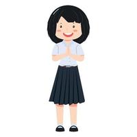 woman University student with uniform vector