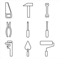 toolbox line vector icon set