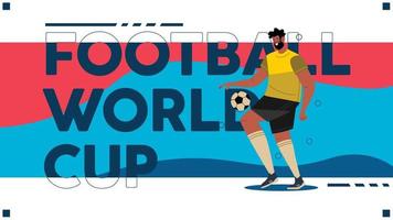 diseño de banner con ilustración de jugadores de fútbol celebrando vector