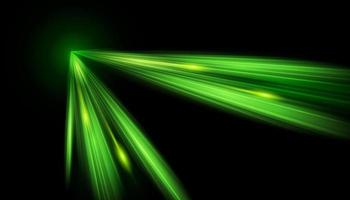 Modern abstract high-speed technology movement. Dynamic motion light green trails with motion blur effect on dark background. Futuristic, technology pattern for banner or poster design. vector