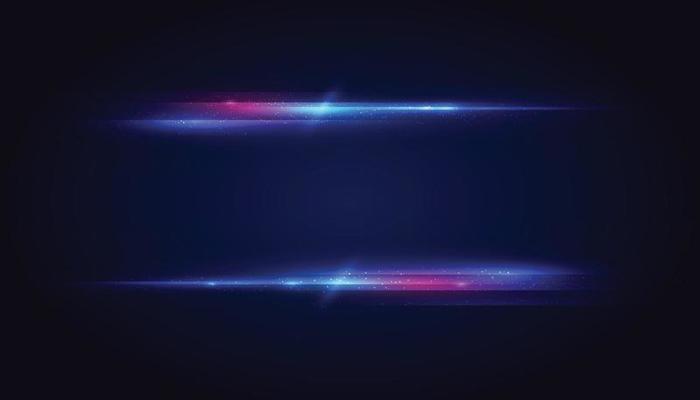 Modern abstract high-speed light effect. Futuristic dynamic motion lines on blue background with copy space. Movement pattern for banner or poster design background concept.