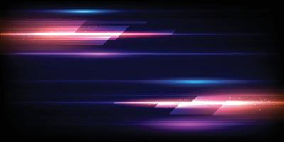 Modern abstract high-speed light effect. Technology futuristic dynamic motion on blue background. Movement pattern for banner or poster design background concept. vector