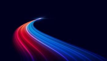 Modern abstract high-speed light effect. Abstract background with curved beams of light. Technology futuristic dynamic motion. Movement pattern for banner or poster design background concept. vector