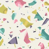 Terrazzo seamless pattern. Vector background with granite texture in pastel colors